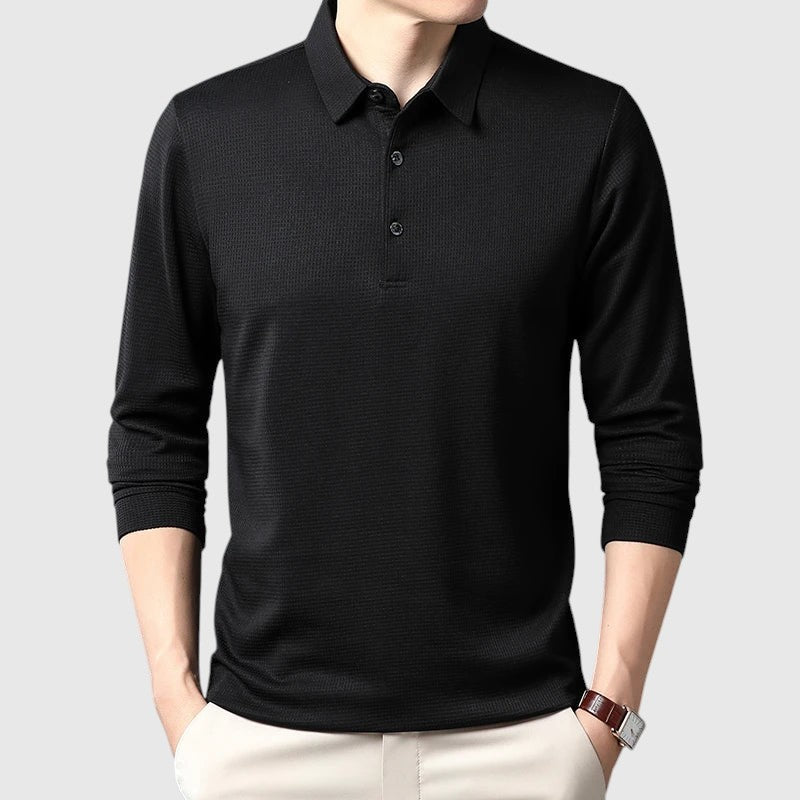 Libuše- Elegantní pánská polo košile s dlouhým rukávem