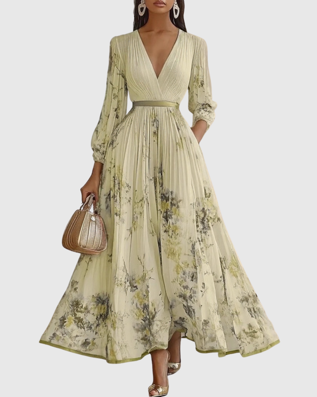 Rowella – Elegantní plisované maxi šaty