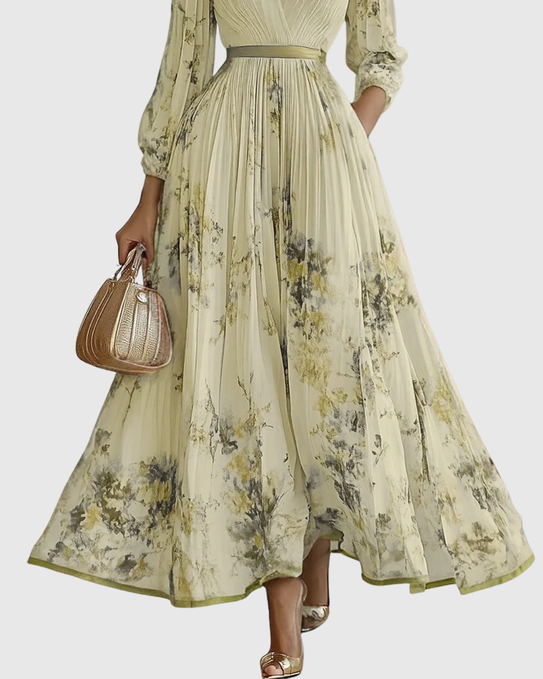 Rowella – Elegantní plisované maxi šaty