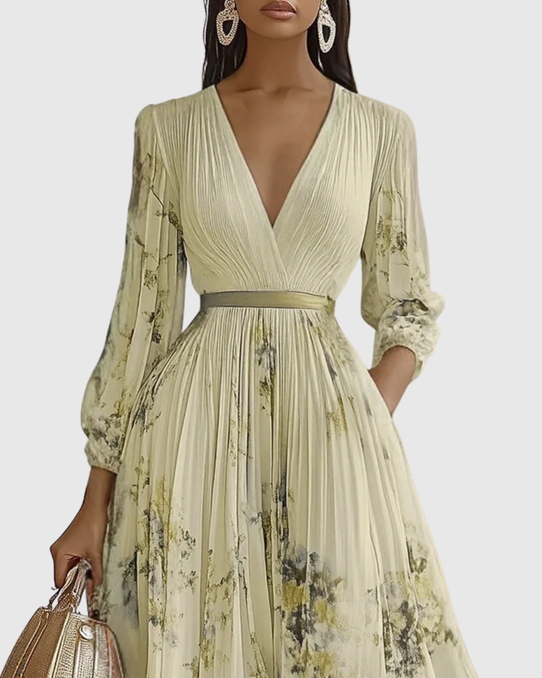 Rowella – Elegantní plisované maxi šaty