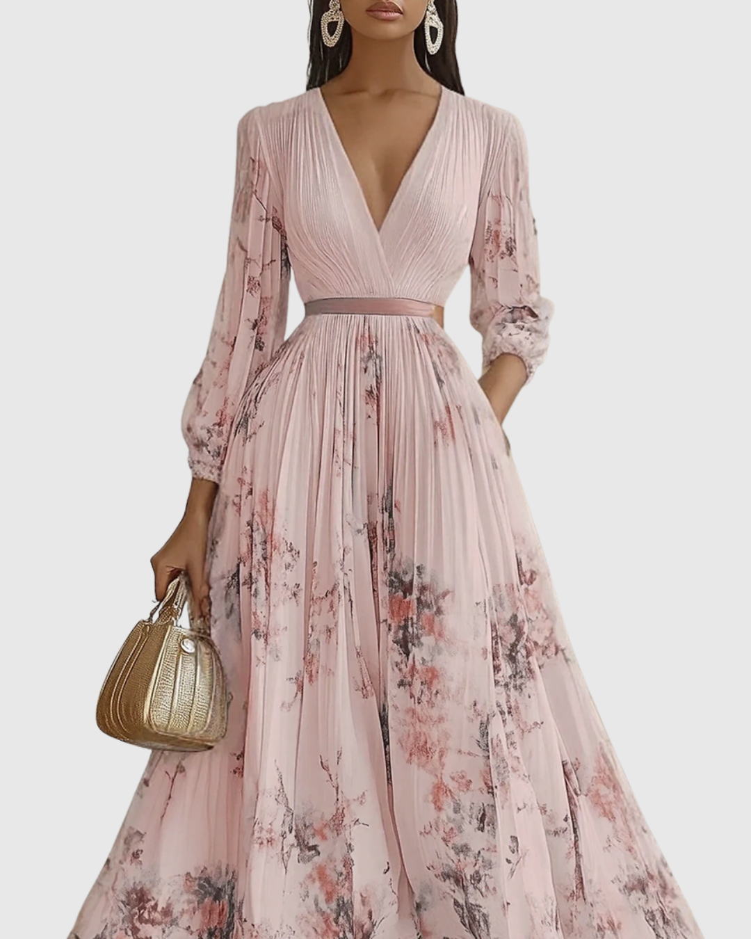 Rowella – Elegantní plisované maxi šaty