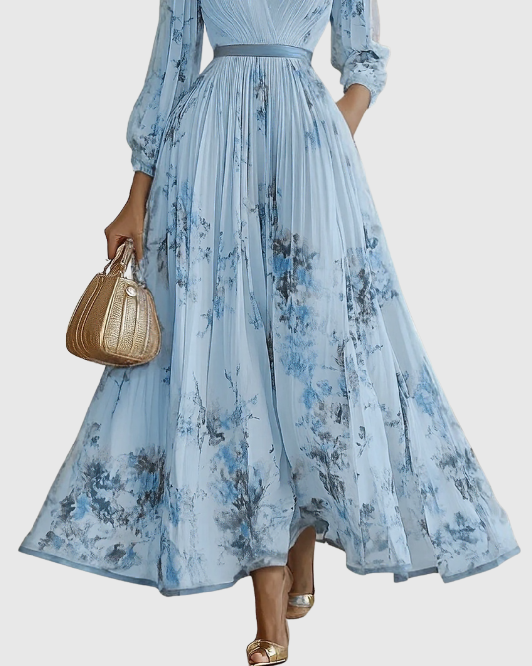 Rowella – Elegantní plisované maxi šaty