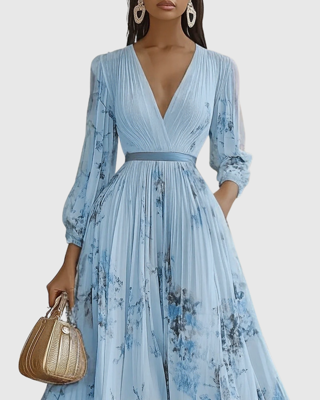 Rowella – Elegantní plisované maxi šaty