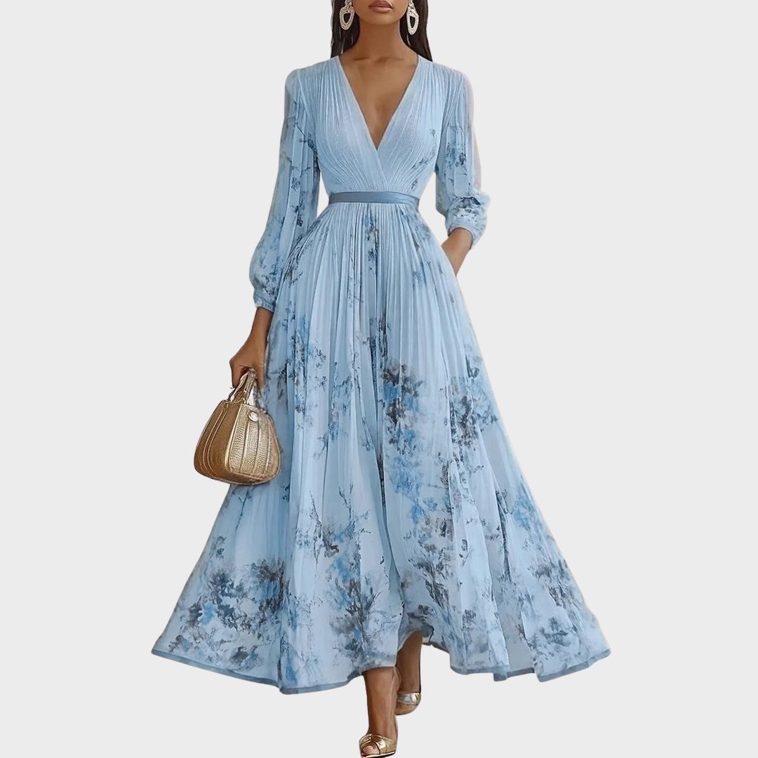 Rowella – Elegantní plisované maxi šaty